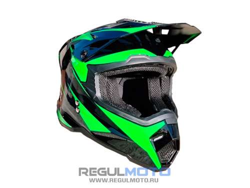Шлем KIOSHI Holeshot 801 кроссовый (Черный/ зеленый , L, 304171-19)
