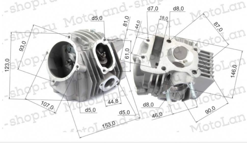 ГБЦ в сборе W150 d=60mm 155см3 ZS
