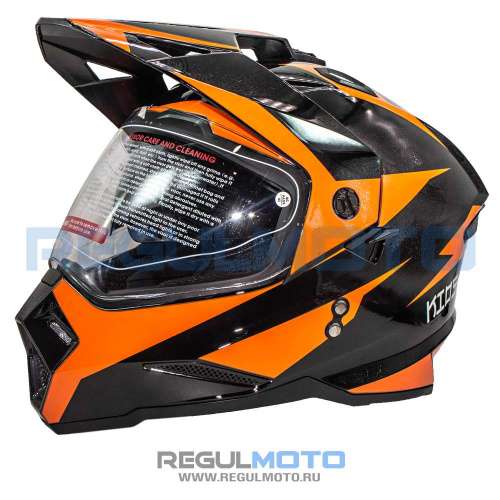 Шлем KIOSHI Holeshot 801 кроссовый (Черный/ оранжевый, XXL, 304171-33)