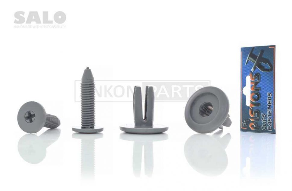 Клипсы (андапки) резьбовые LETS, AD110 "SALO" (10шт, 8mm, серые)