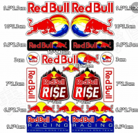 Наклейки СВЕТООТРАЖАЮЩАИЕ (1003)	RED BULL	красн. бел. син.