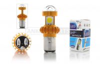 Лампа фары диодная BA20D 12V 35/35W 2 кристалла 'LED'