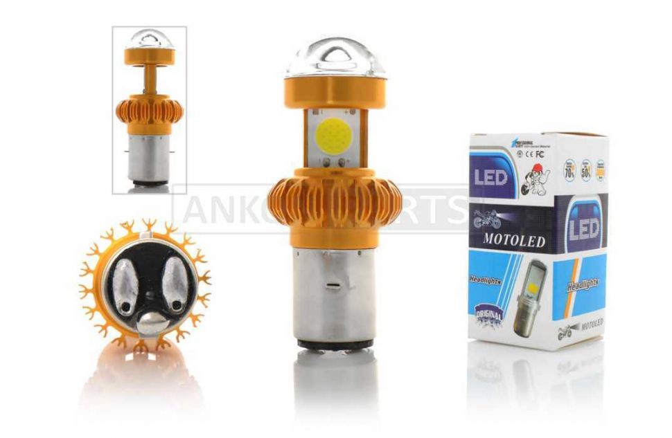 Лампа фары диодная BA20D 12V 35/35W 2 кристалла 'LED'