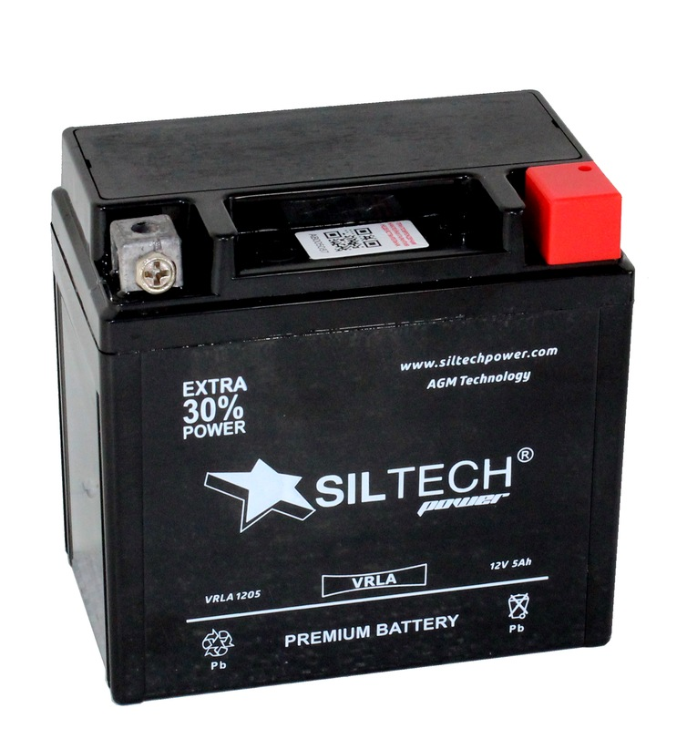 АКБ SILTECH VRLA1205 12V5AH о.п (YTX5L-BS)(уп.10шт) д113ш70в107/80