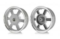 Диск колеса задний  12"-3.50  литой, 19 шлицов, 6 спиц, барабан 130mm  (серый)