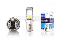Лампа фары диодная BA20D 12V 35/35W 2 кристалла #1 'LED'