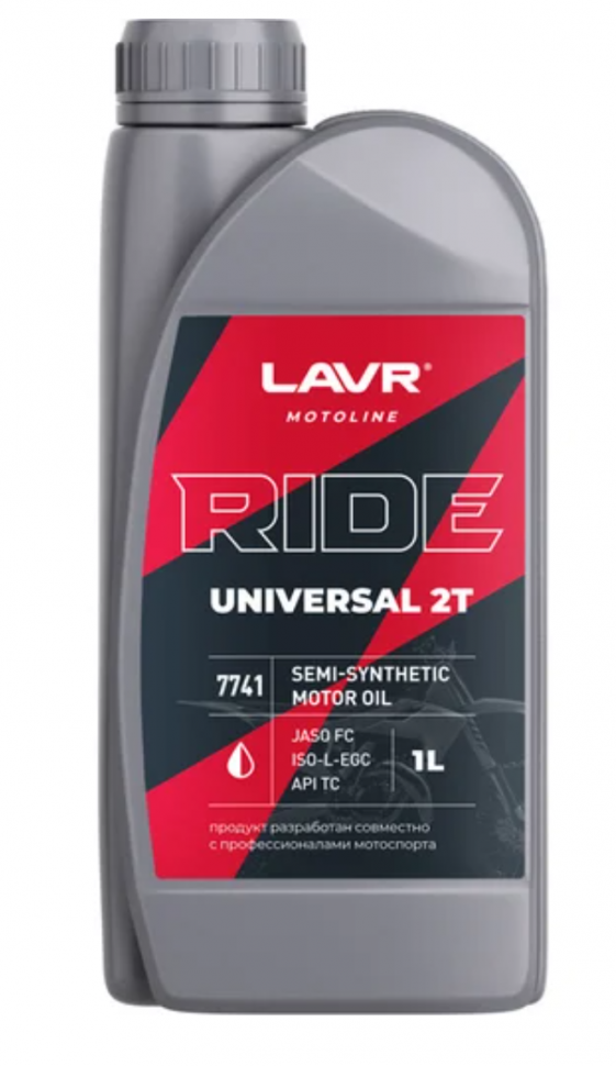 LAVR МОТО Ln7741 Масло моторное RIDE UNIVERSAL 2T FC, 1л