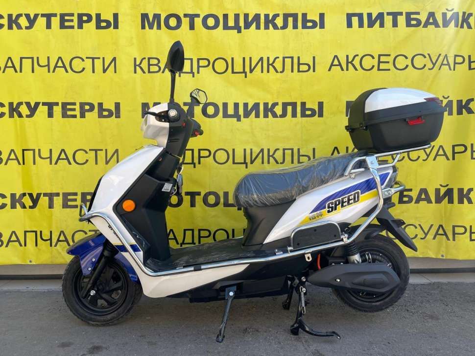 Электроскутер GL-YY/GS (L)/72V20AH GL1200DT-10 белый/синий с дугами SPEED