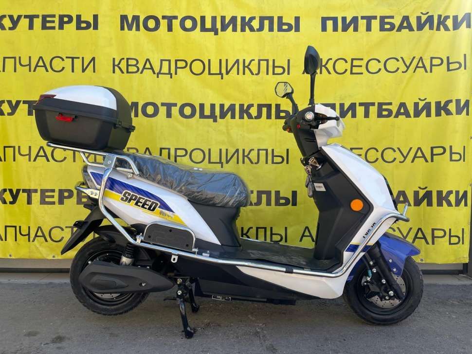 Электроскутер GL-YY/GS (L)/72V20AH GL1200DT-10 белый/синий с дугами SPEED
