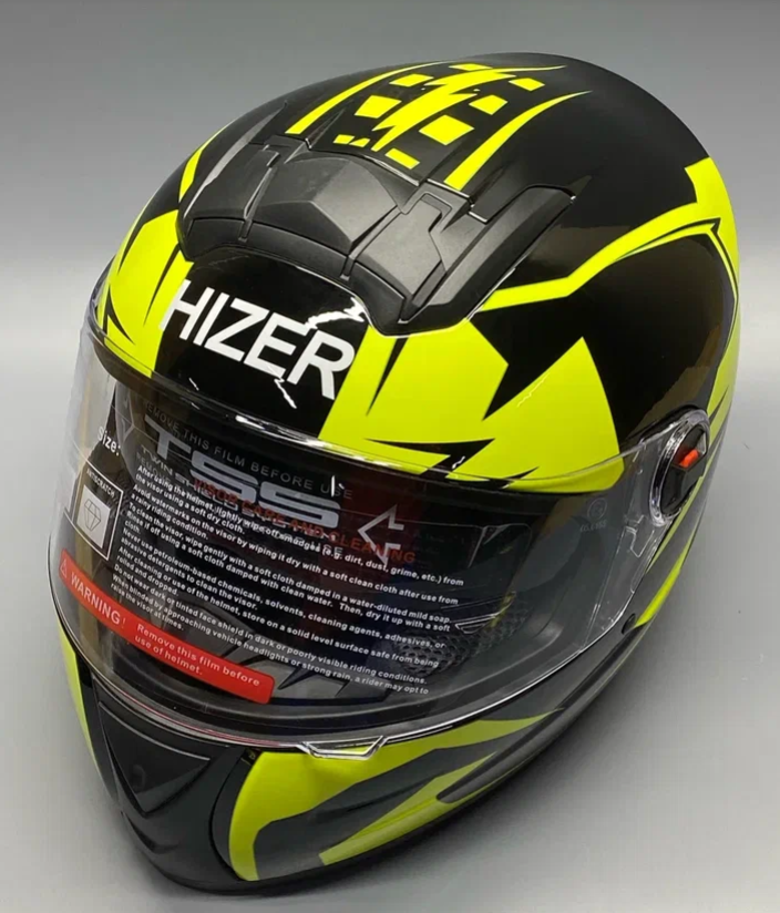 Шлем мото интеграл HIZER B561 #1 (L) black/yellow