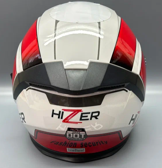 Шлем мото открытый HIZER J222 #1 (L) white/red