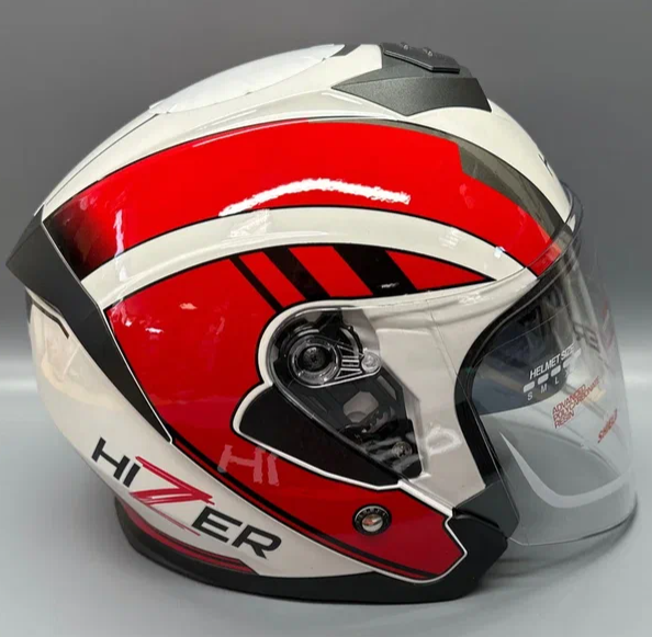 Шлем мото открытый HIZER J222 #1 (L) white/red