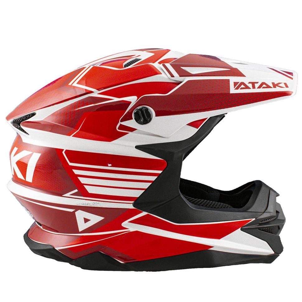 Шлем кроссовый ATAKI JK801A Legacy M (красный/белый глянцевый)