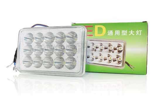 Модуль светодиодный в фару  ZS125/150  прямоугольная, 15 диодов, 30W со стеклом L165/H110