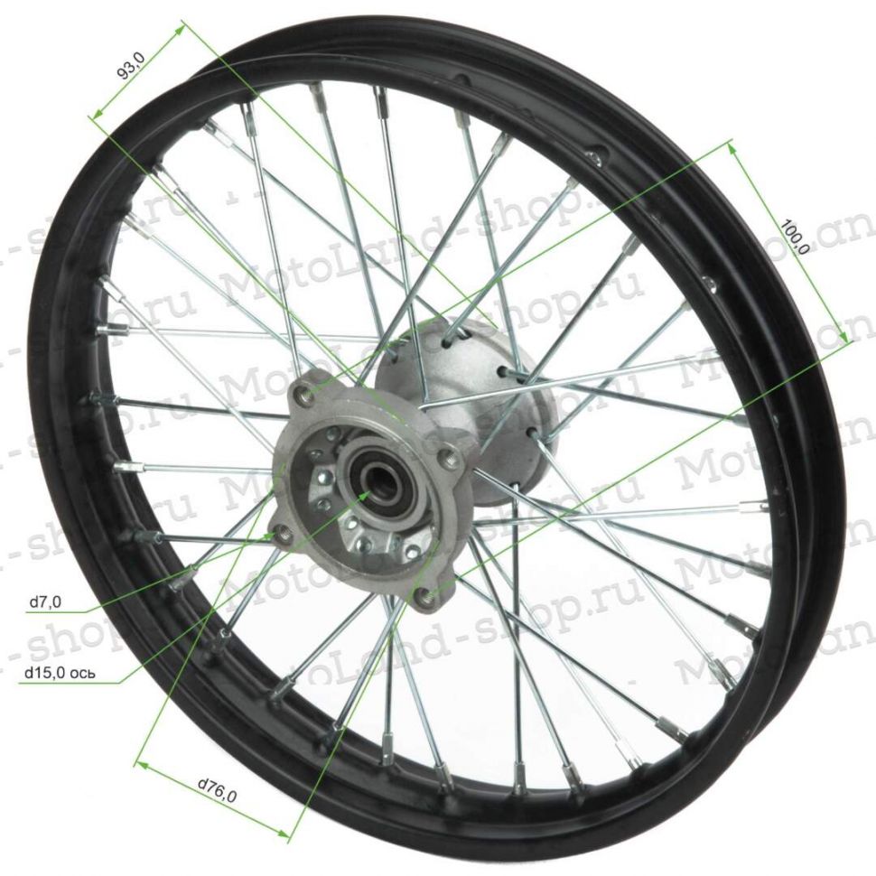 Обод передний 14" (1,40-R14 d=15mm) сталь/черный
