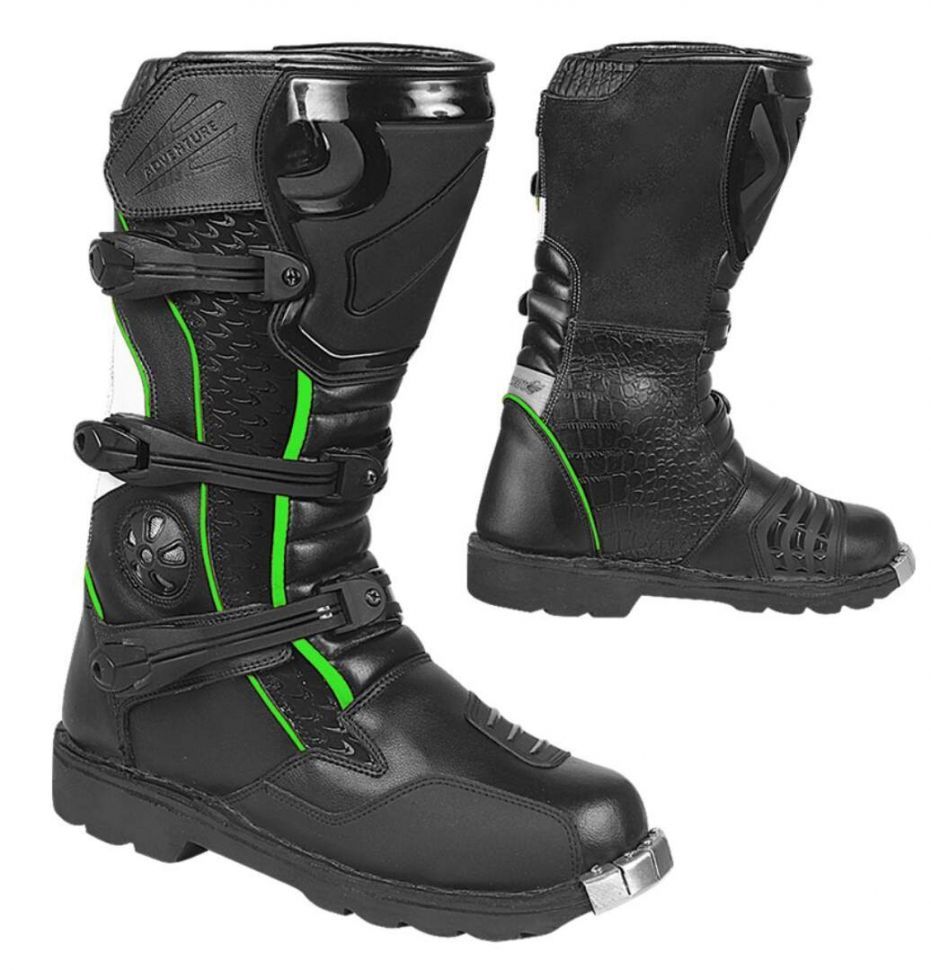 Мотоботы HIZER AT-6090 black / neon green (р. 45)
