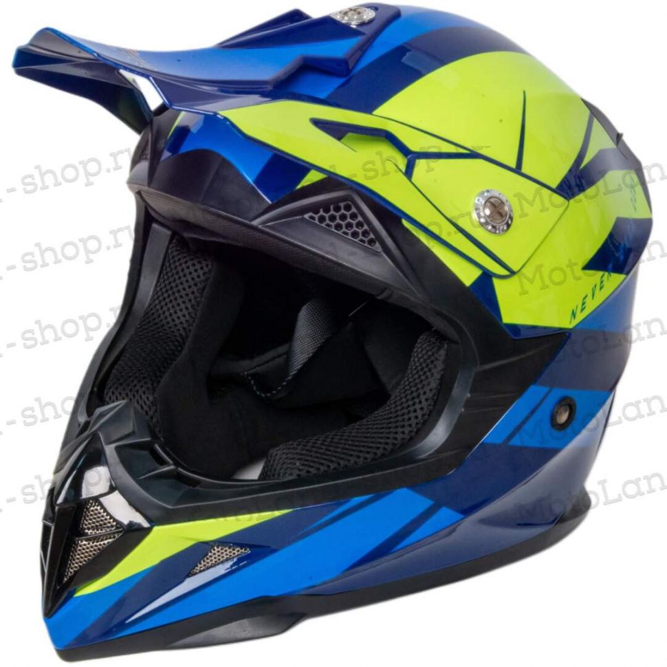 Шлем мото кроссовый HIZER 915 #6 (XL) havy/neon/yellow/blue