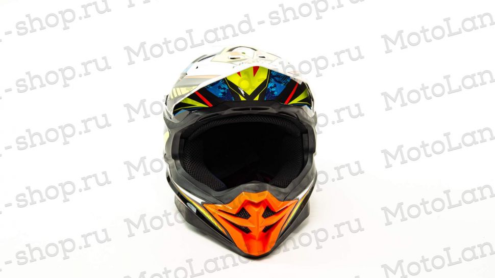 Шлем мото кроссовый HIZER J6803 #4 (M) NEON YELLOW-BL