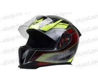 Шлем мото интеграл HIZER J5311 #4 (M) gray/neon yellow