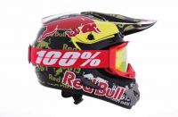 Шлем кроссовый 'IBK' (#RedBull, черный, глянец, XS)