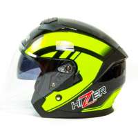 Шлем мото открытый HIZER J222 #2 (XL) black/yellow Шлем мото открытый HIZER J222 #2 (XL) black/yellow