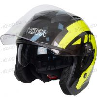 125397.970 Шлем мото открытый HIZER J222 #2 (XL) black/yellow