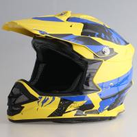 Шлем RACER BLD-819-7 (L) желтый/синий (9) кросс, визор