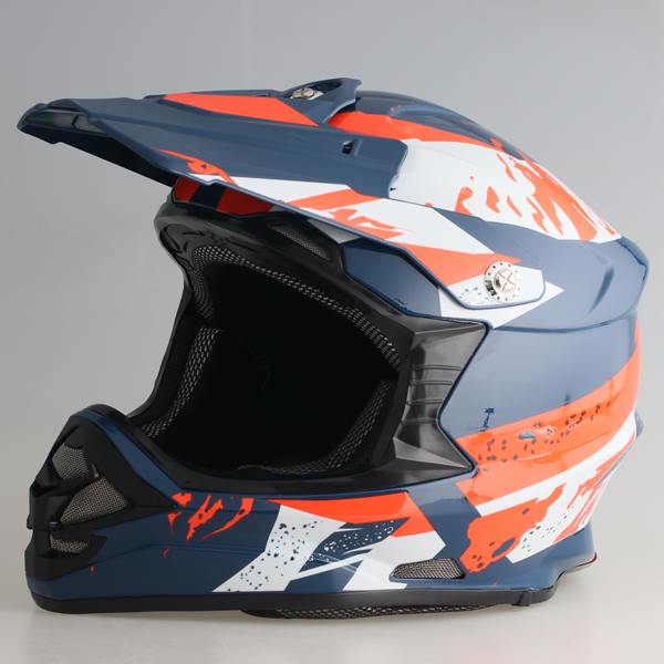 Шлем RACER BLD-819-7 (L) синий/белый (9) кросс, визор
