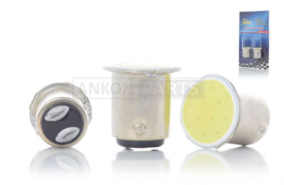Лампы стопа диодные S25 12V 21/5W монокристалл, белые, 2шт 'LIPAI'