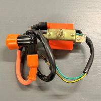 1 Катушка зажигания Альфа-110cm3 с насвечником с железкой (тюнинг оранжевая) "AFH"