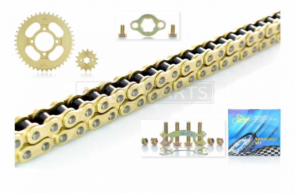 Звезды трансмиссии пара Delta 428‑14/41 +цепь 116L "LIPAI" (GOLD)