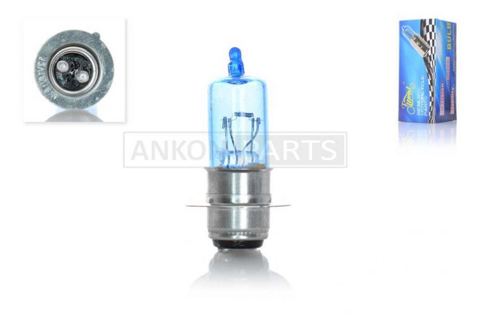 Лампа фары  P15D-25-1  12V18/18W  синяя  "LIPAI"  (1 ус)