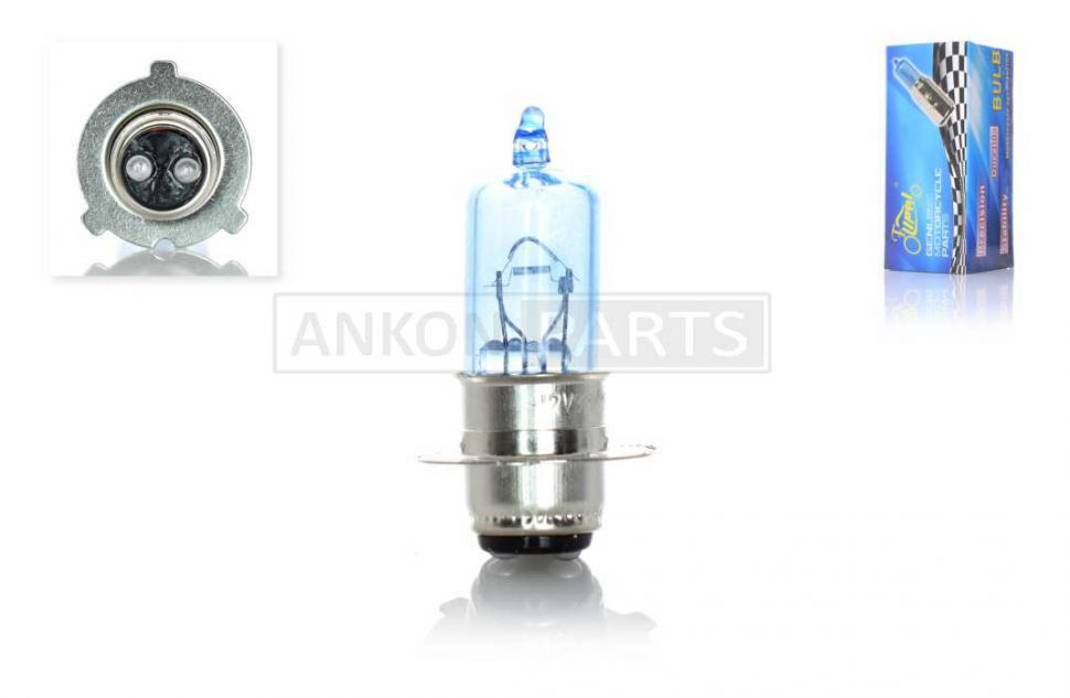 Лампа фары  P15D-25-3  12V35/35W  синяя  "LIPAI"  (3 уса)