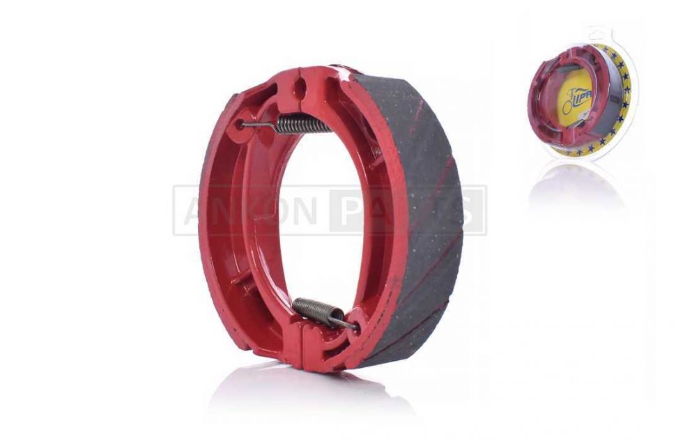 Колодки тормозные (барабан) GY6 10/12", LEAD, Delta косая пружина "LIPAI" (красные)