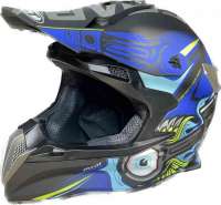 Шлем  WLT-188 MATT BLACK  BLUE MX 01  (L)