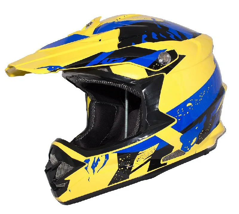 Шлем RACER JK316 (XL) желтый/синий (9) кросс