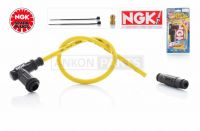 Насвечник мото угол 90, силиконовый +бронепровод "NGK" (черный/желтый) Насвечник мото угол 90, силиконовый +бронепровод "NGK" (черный/желтый)
