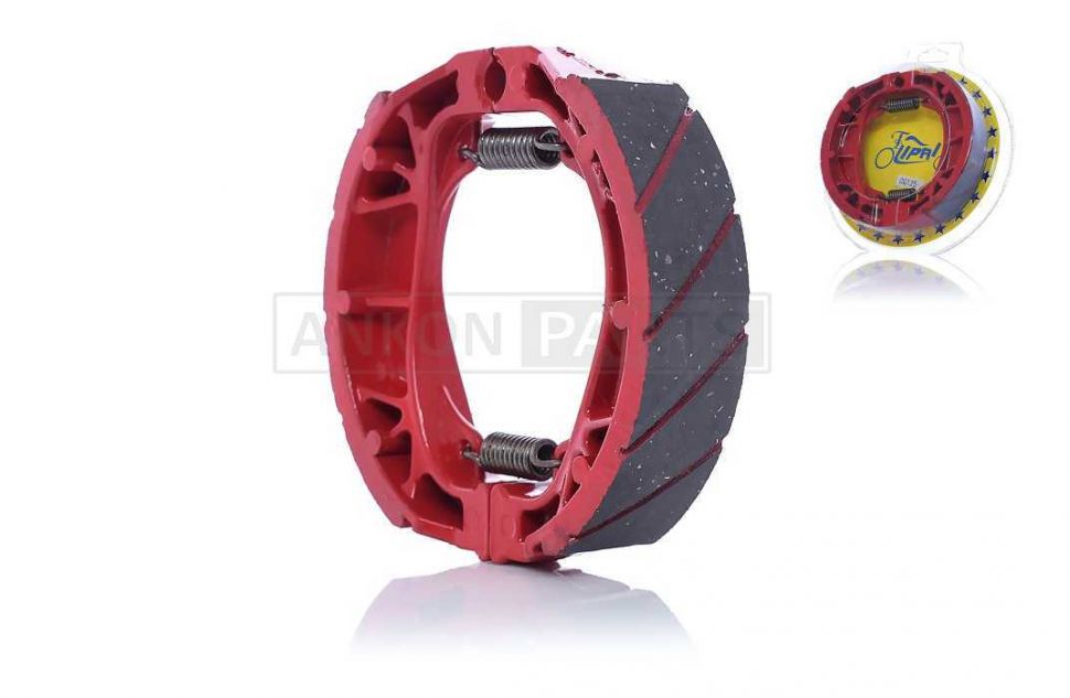 Колодки тормозные (барабан) GY6 10/12", LEAD, Delta прямая пружина "LIPAI" (красные)