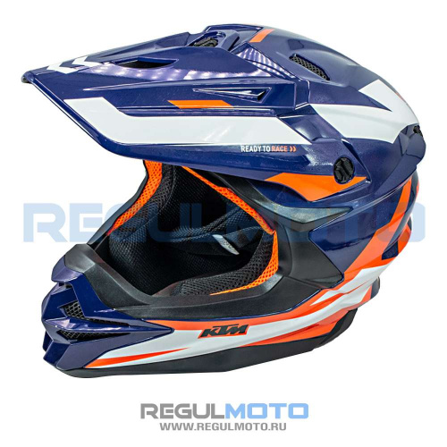 Шлем KIOSHI 803 кроссовый KTM (Синий/ оранжевый, S, 202539-1)