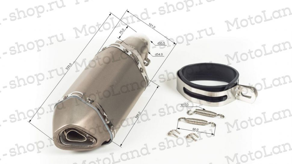 Глушитель AKRAPOVIC #9 (L=180) шестигранный титан