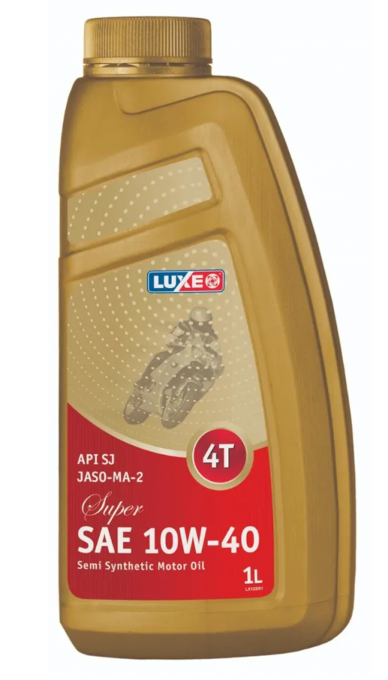 Масло 4Т Luxoil 10W-40  SJ, JASO-MA-2 1л х12 Супер (ЗОЛОТАЯ)